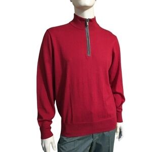 Orvis Sweater Shirt Top Cotton Silk Cashmere Blend Quarter Zip Henley Pullover